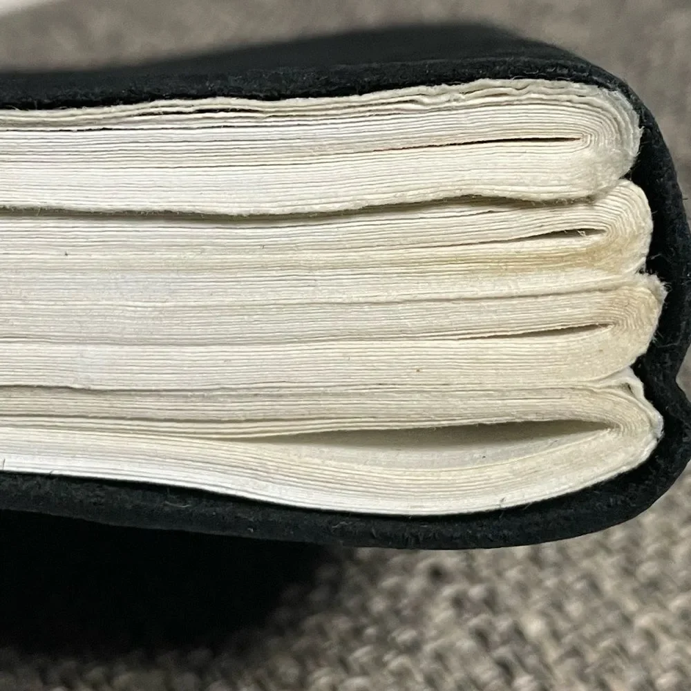 Hand-bound Black Leather Journal with Brass Clasp and Recycled Paper